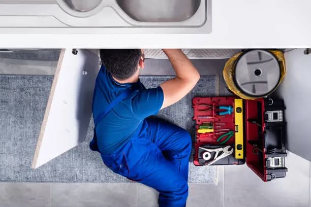 Mor Handy plumbing service repairing a toilet fixture in a Maryland bathroom