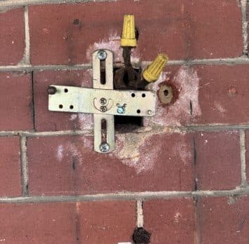 Brick wall electrical mounting repair Brick wall electrical mounting repair