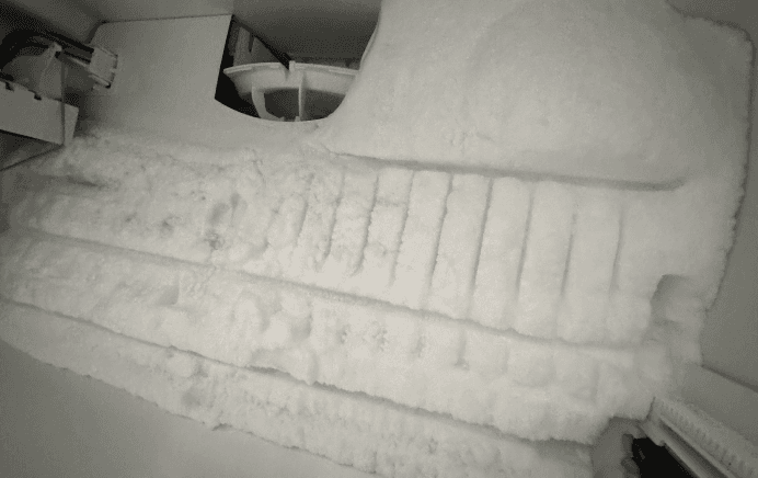 Frozen appliance coils before service Frozen appliance coils before service
