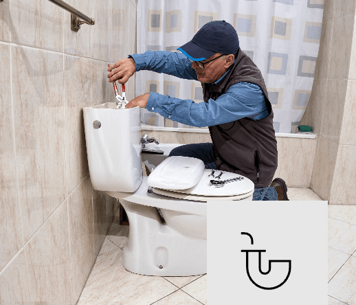 Upgrading bathroom fixtures Plumbing tools and new fixtures ready for installation